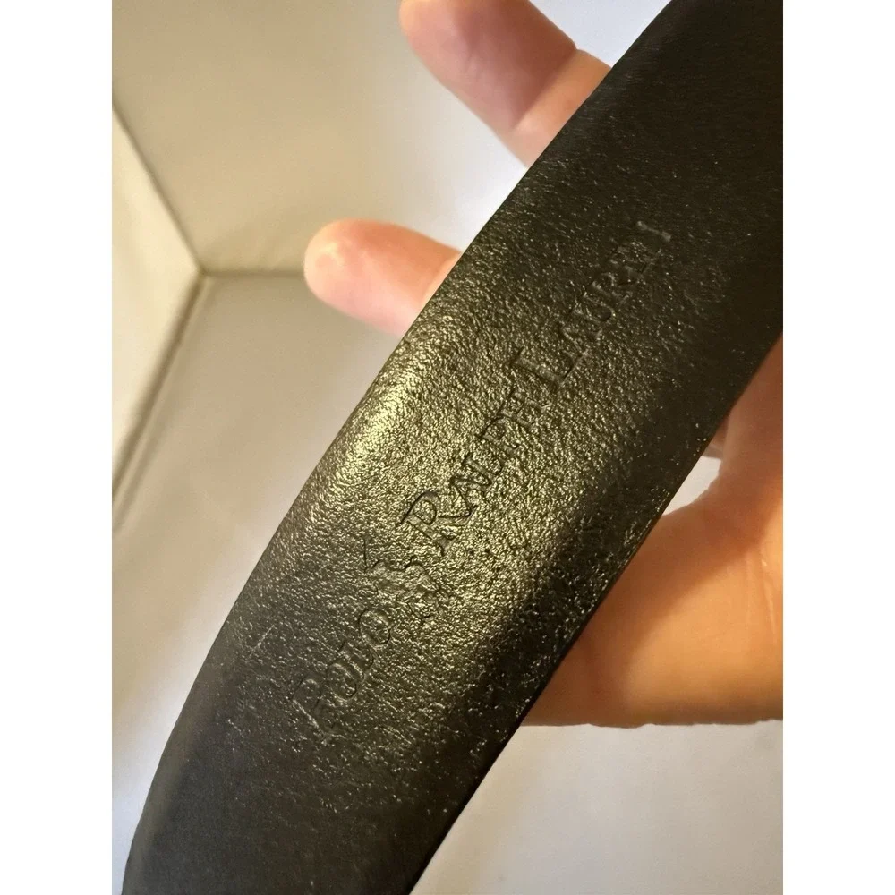 Polo Ralph Lauren Engine-Turned Belt 40/100 Black Italian Leather 2110754-001